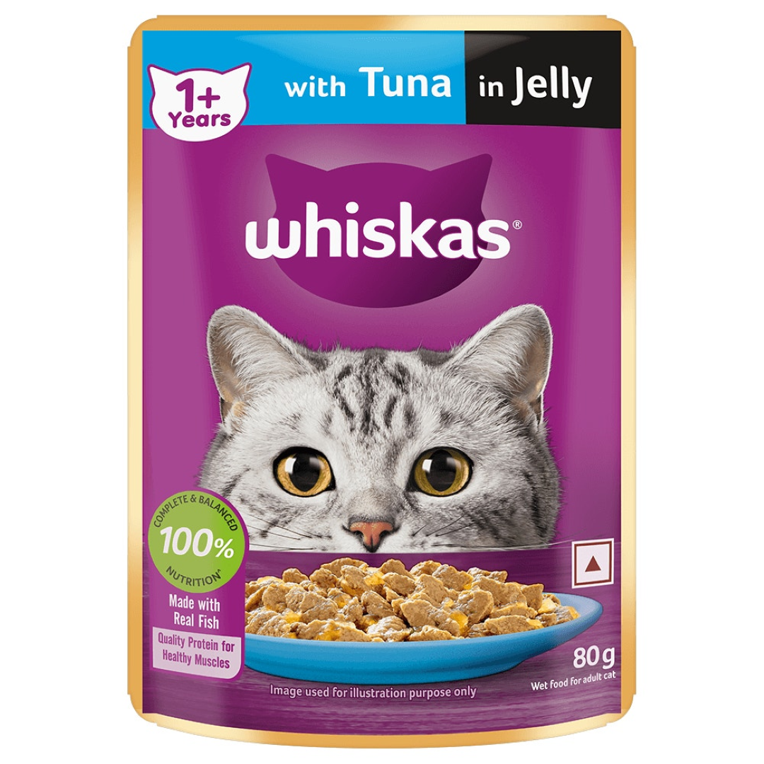 WHISKAS POUCH ADULT TUNA IN JELLY 85G